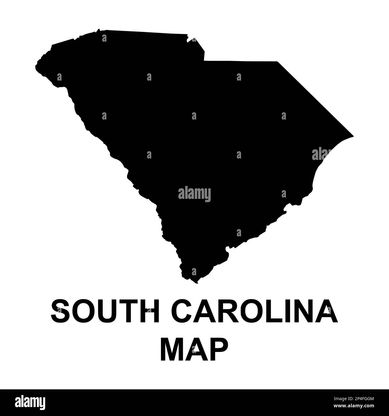 Forma della mappa del South carolina, stati uniti d'america. Illustrazione vettoriale simbolo icona concetto piatto . Illustrazione Vettoriale