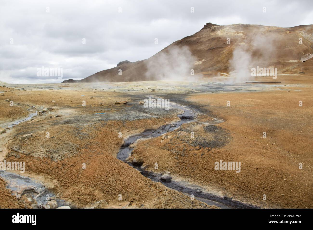 Attività geotermica, Namafjall, Myvatn, Islanda Foto Stock