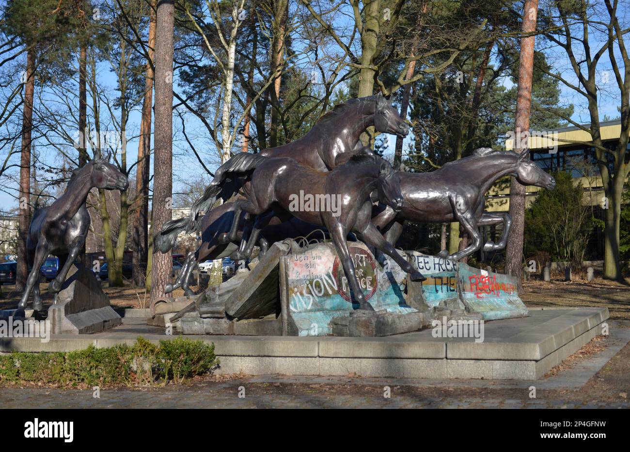 Monumento il vento della libertà, Clayallee, Dahlem, Berlino, Germania Foto Stock