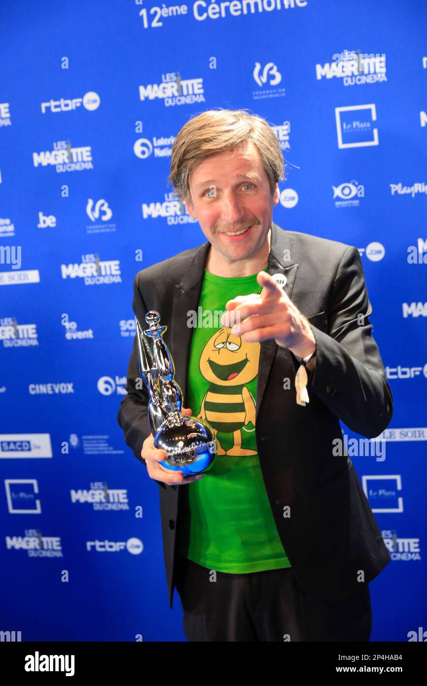 Nicolas Landemard / le Pictorium - 2023 CERIMONIA MAGRITTES - 4/3/2023 - Belgio / Bruxelles / Bruxelles - il vincitore del miglior cortometraggio documentario Jean-Benoit Ugeux alla cerimonia Magrittes del 12th. Foto Stock