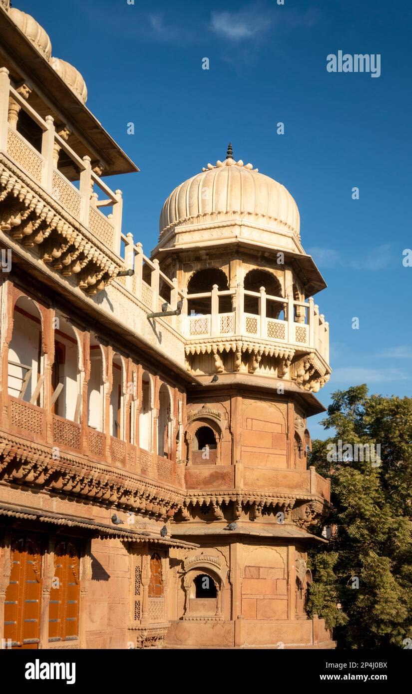 India, Rajasthan, Bikaner, Ratan Behari Mandir Tempio torre Foto Stock