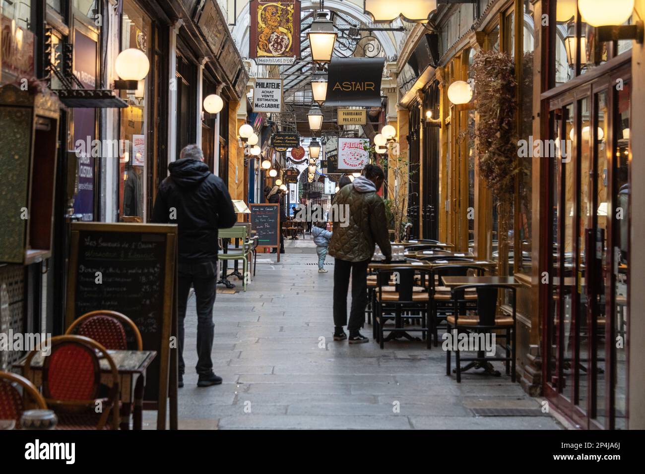 Foto interna del Passage des Panoramas nel 2nd° arrondissement di Parigi, Foto Stock