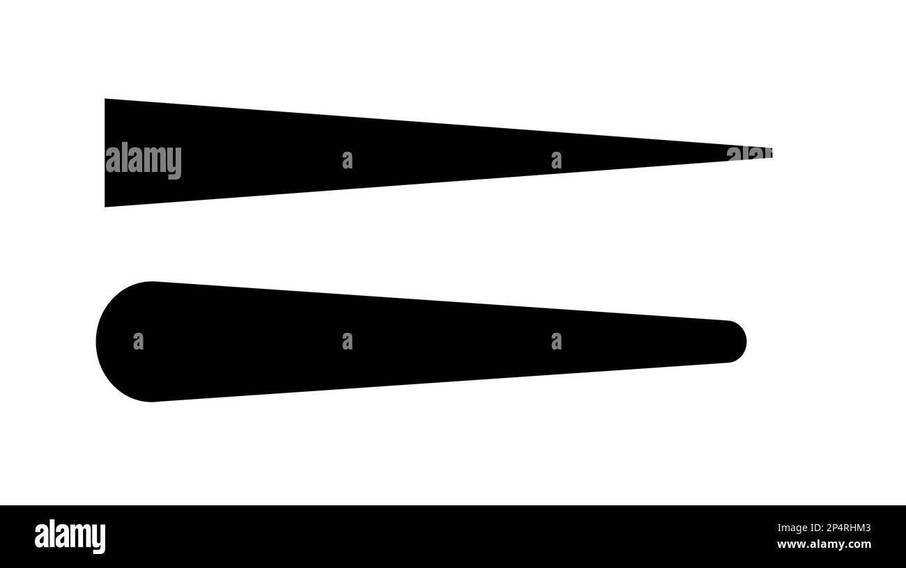 Due frecce nere su sfondo bianco, figura Foto Stock