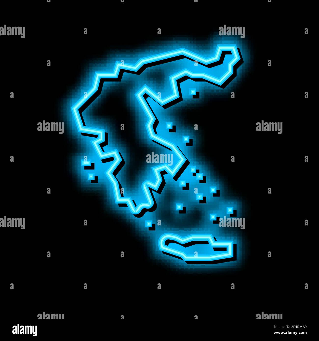 grecia mappa civilizzazione neon bagliore icona illustrazione Illustrazione Vettoriale