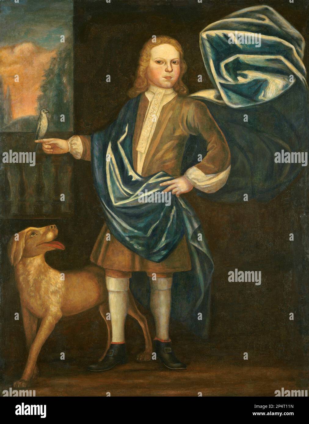 Ragazzo americano del 18th° secolo della famiglia Beekman 1720 Foto Stock