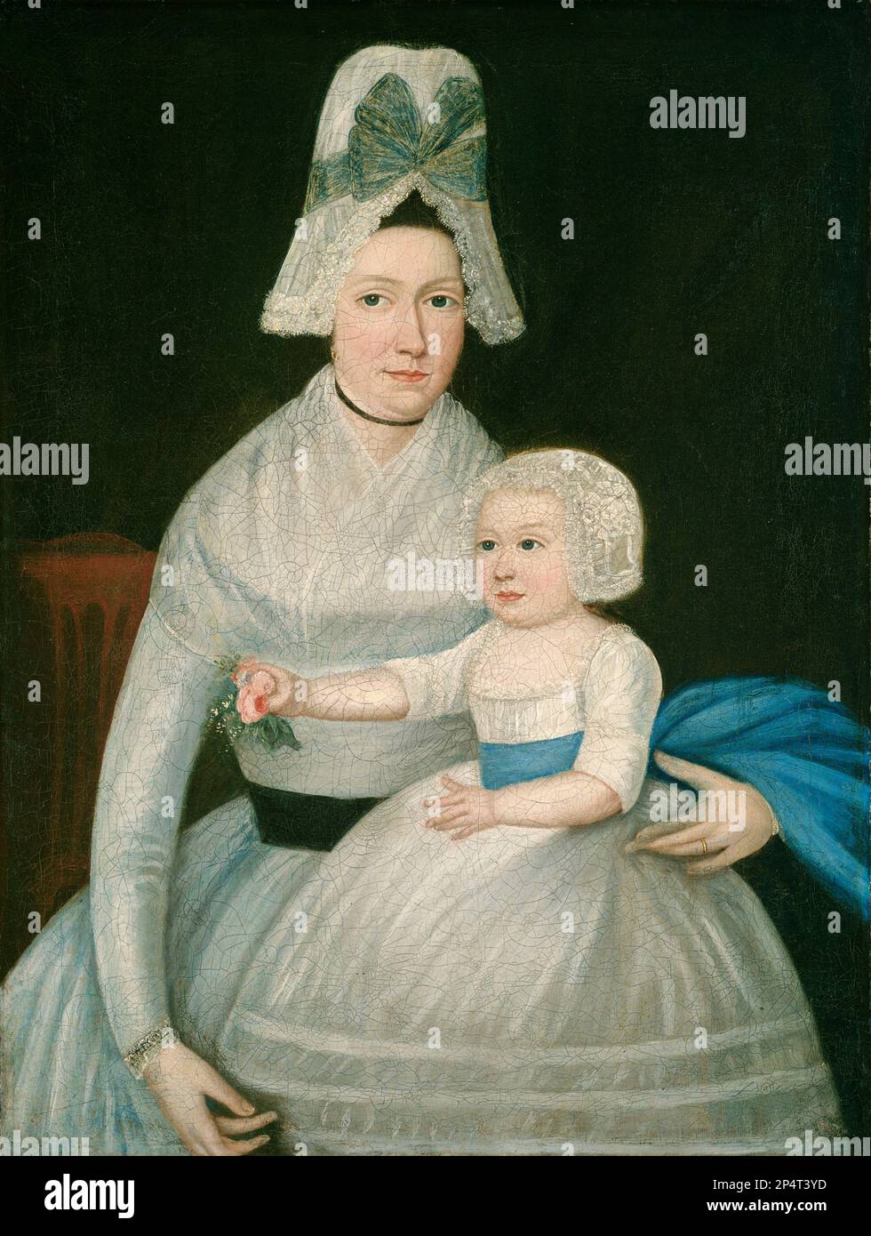 Americano 18th ° secolo Madre e Bambino in bianco c. 1790 Foto Stock