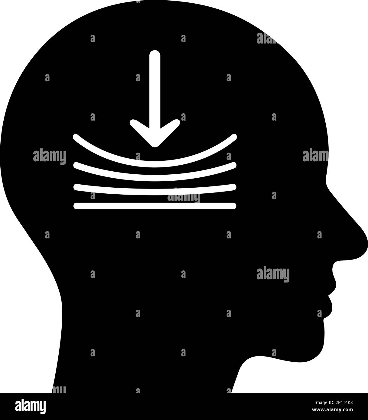Icona piatta nella testa umana che simboleggia la pressione come concetto di resilienza personale Illustrazione Vettoriale
