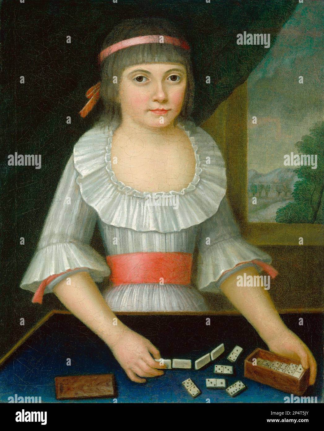 American 18th ° secolo la ragazza domino c. 1790 Foto Stock