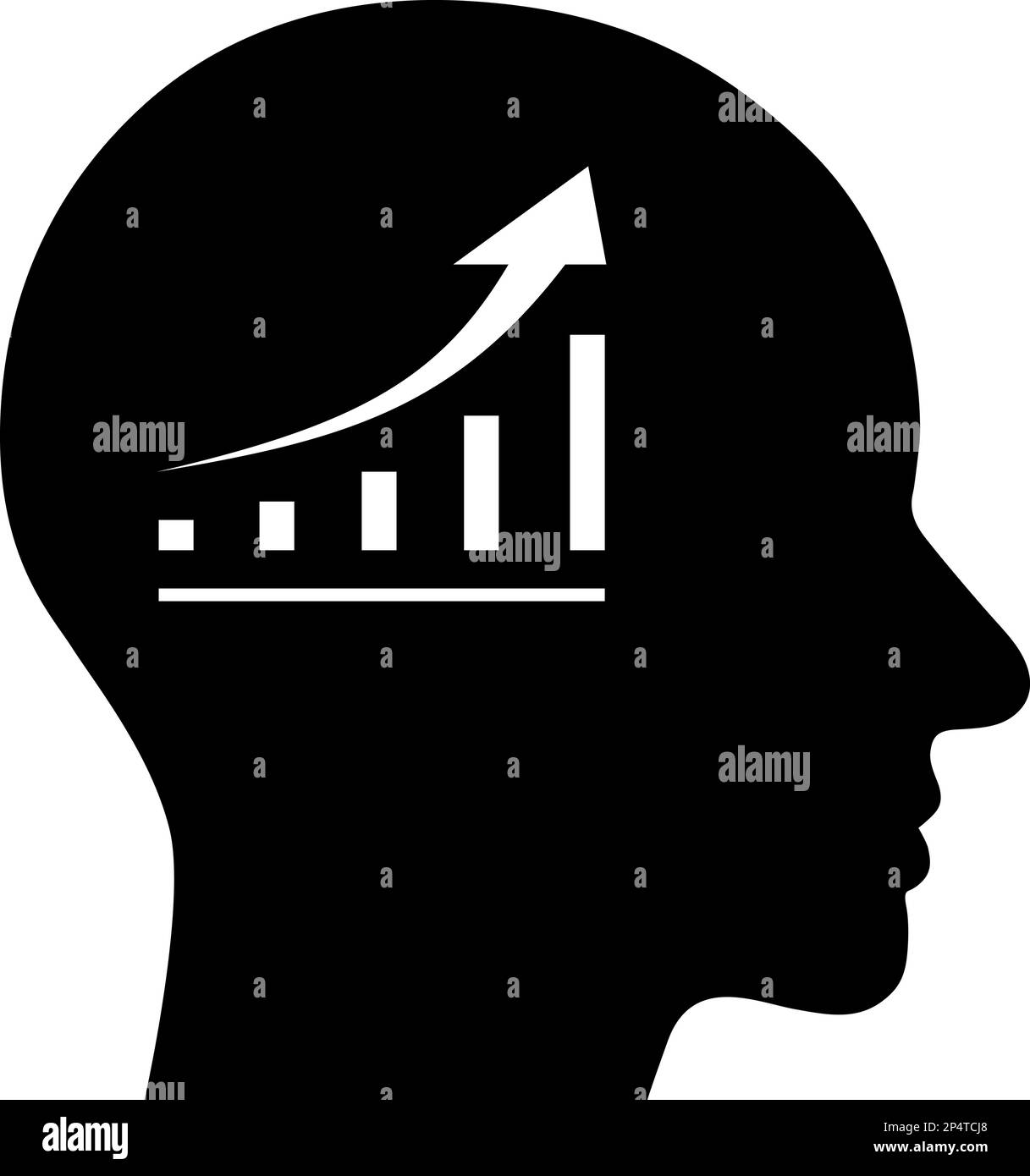 Icona vettoriale di grafico di crescita in come concetto di crescita personale o di successo aziendale Illustrazione Vettoriale