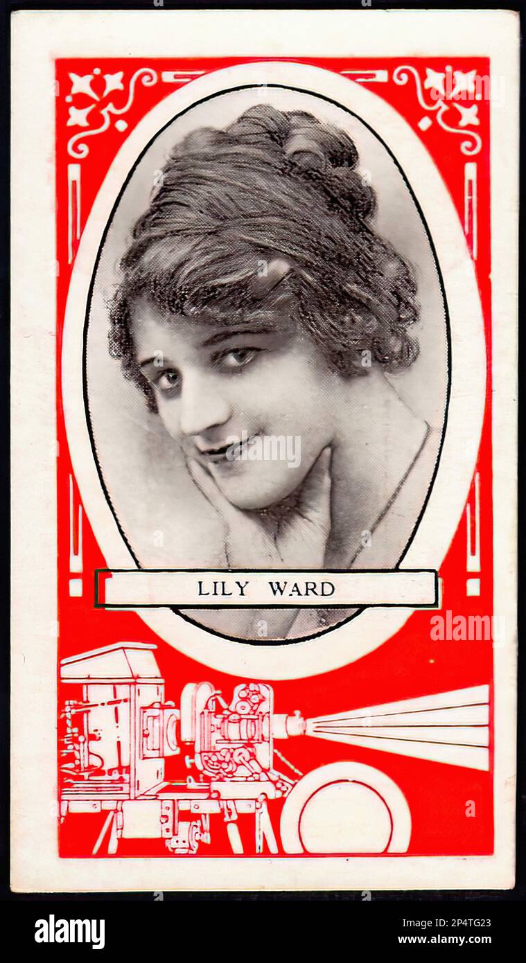 Ritratto di Silent Film Star Lily Ward - Vintage Cigarette Card Foto Stock