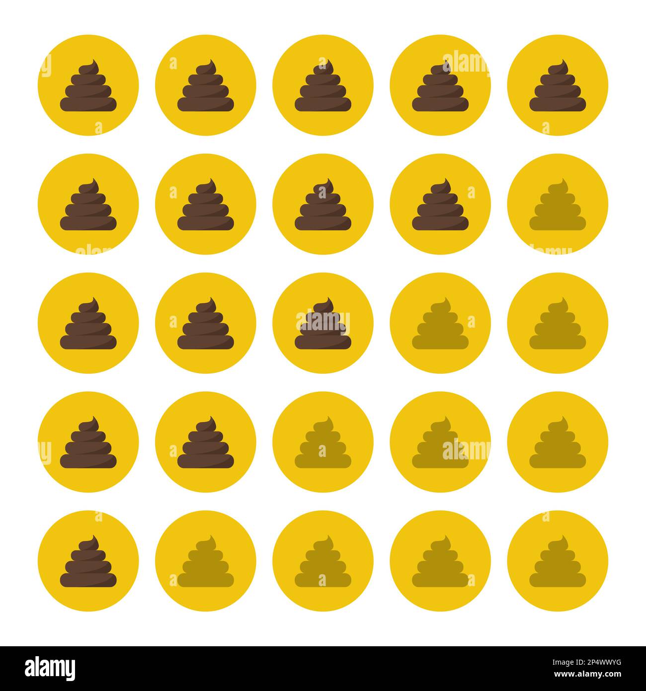Set di icone del misuratore di shit Poo Illustrazione Vettoriale