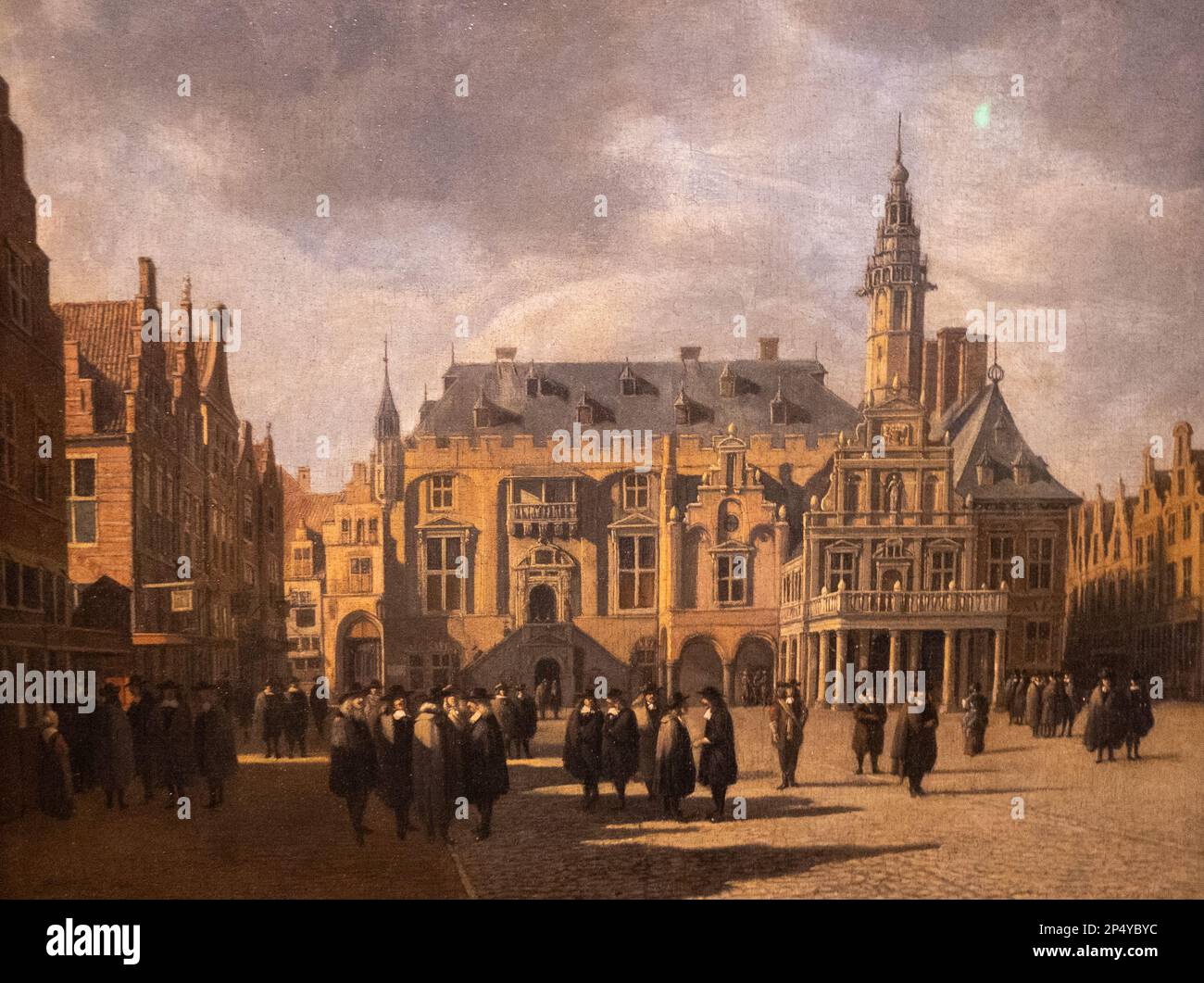 'Grote Markt with Townhall' di Gerrit Berckheyde, 1671 Foto Stock