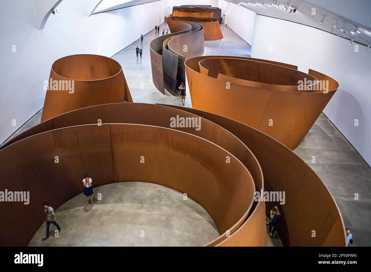 " La questione del tempo da Richard Serra, il Guggenheim Museum Bilbao, Spagna Foto Stock