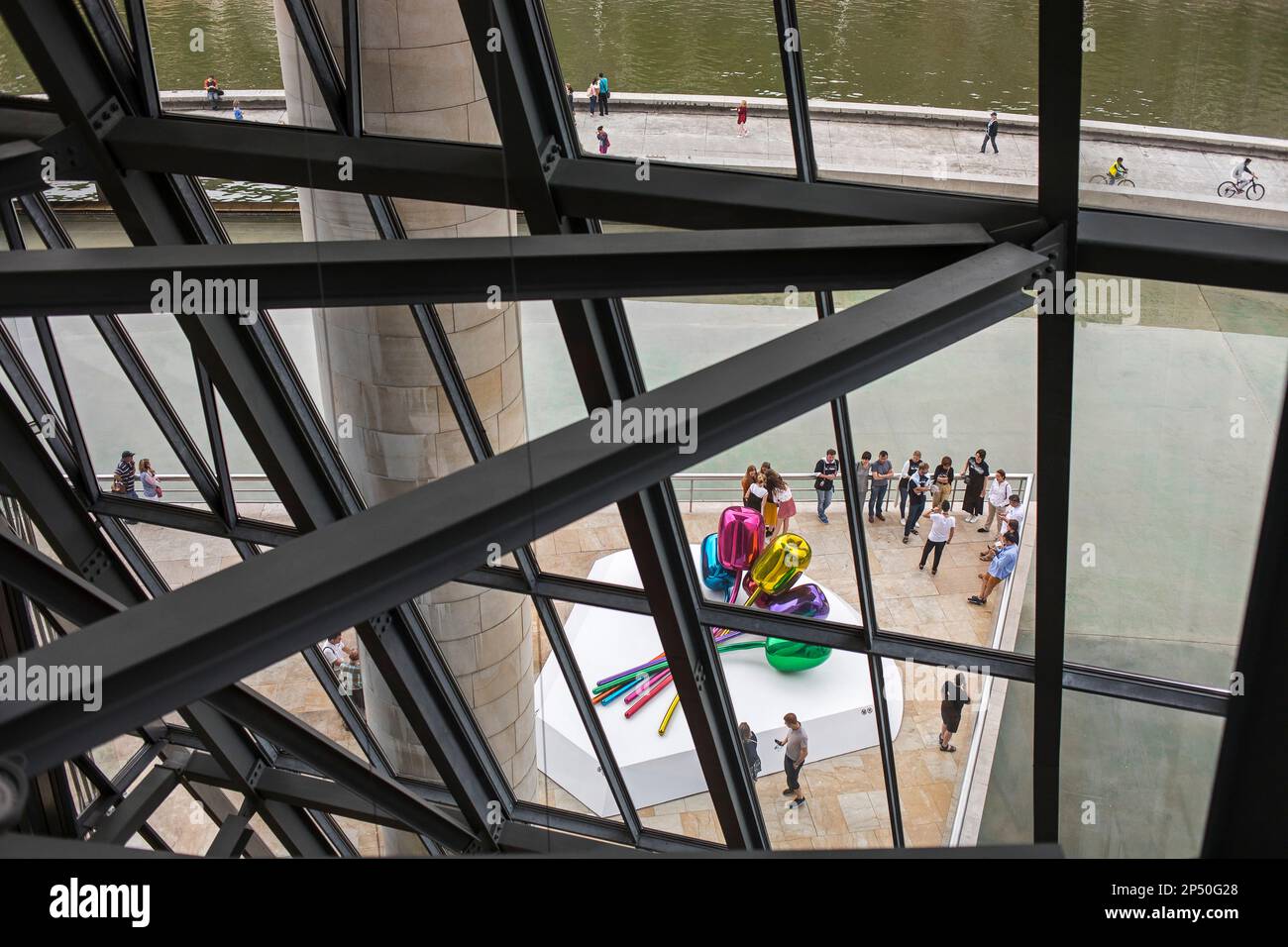 "Tulipani da Jeff Koons, Museo Guggenheim, Bilbao, Spagna Foto Stock