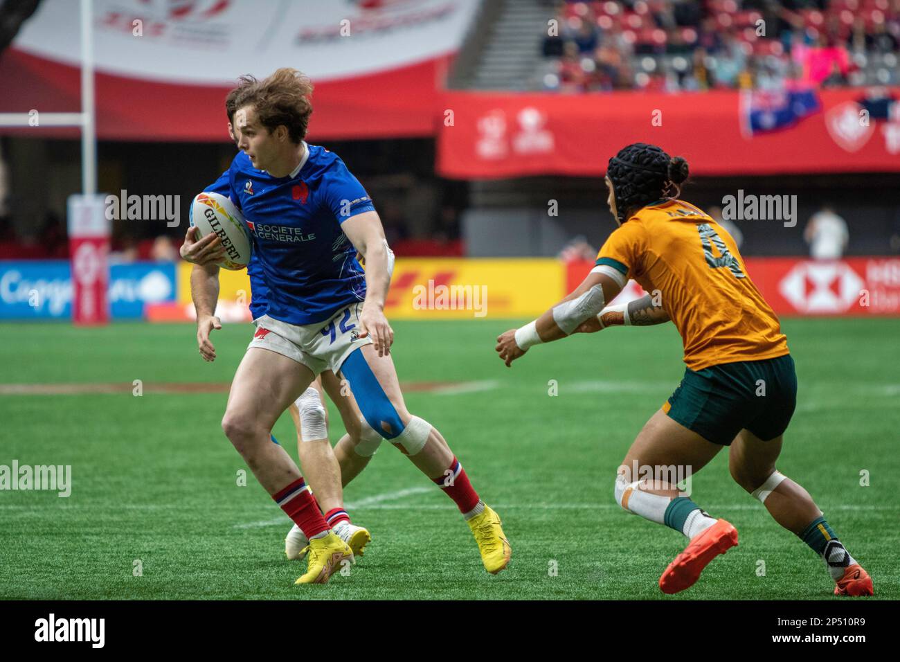 VANCOUVER, CANADA - Marzo 05: Incontro semifinale tra Australia e Francia i 2023 Canada Sevens di rugby al BC Place Stadium di Vancouver, Canada. (Foto di Tomaz Jr/PxImages) Foto Stock