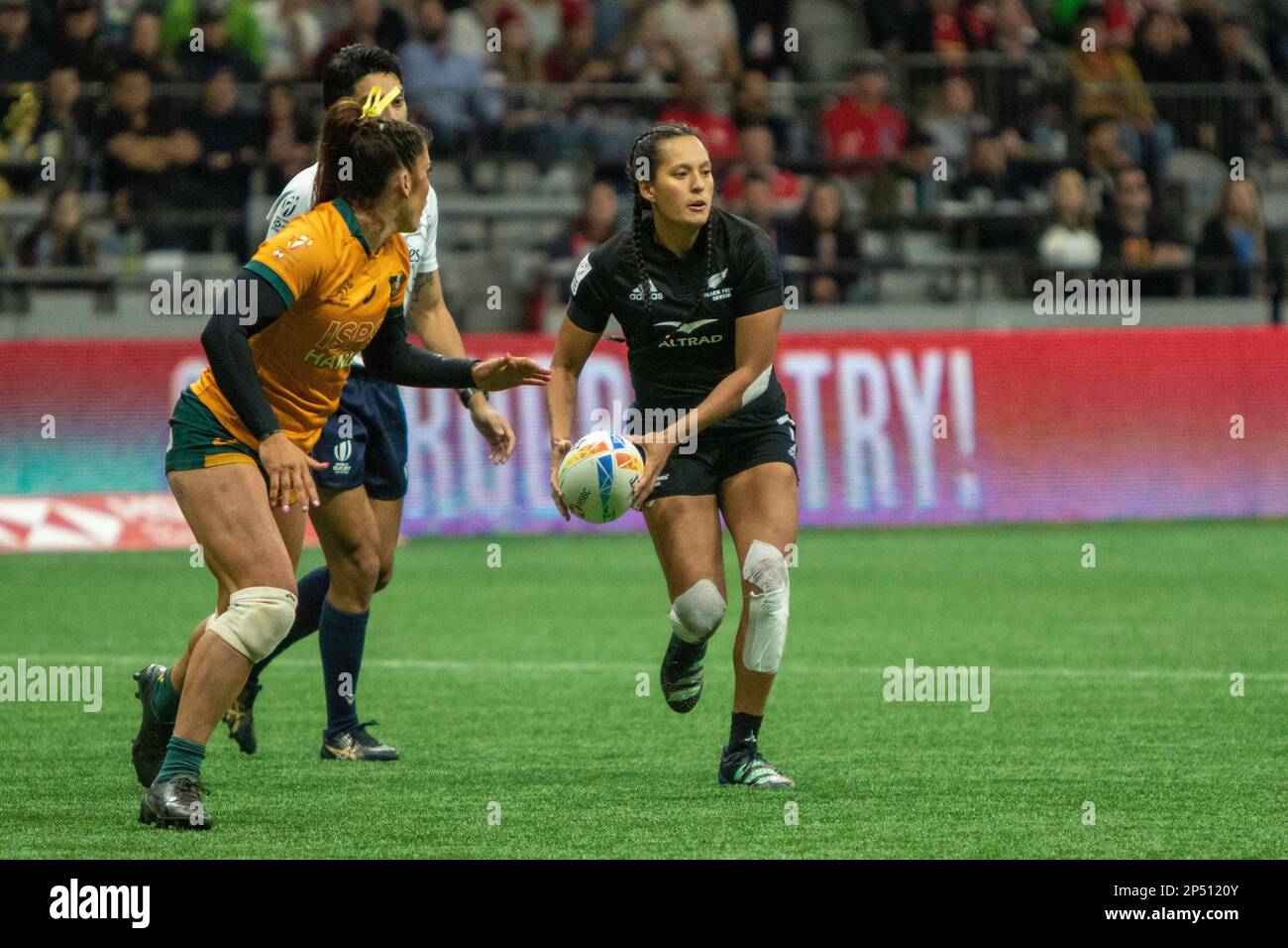 VANCOUVER, CANADA - MARZO 05: Medaglia d'oro tra la Nuova Zelanda e l'Australia durante la HSBC World Rugby Sevens Series 2023 al BC Place Stadium di Vancouver, Canada. (Foto di Tomaz Jr/PxImages) Foto Stock