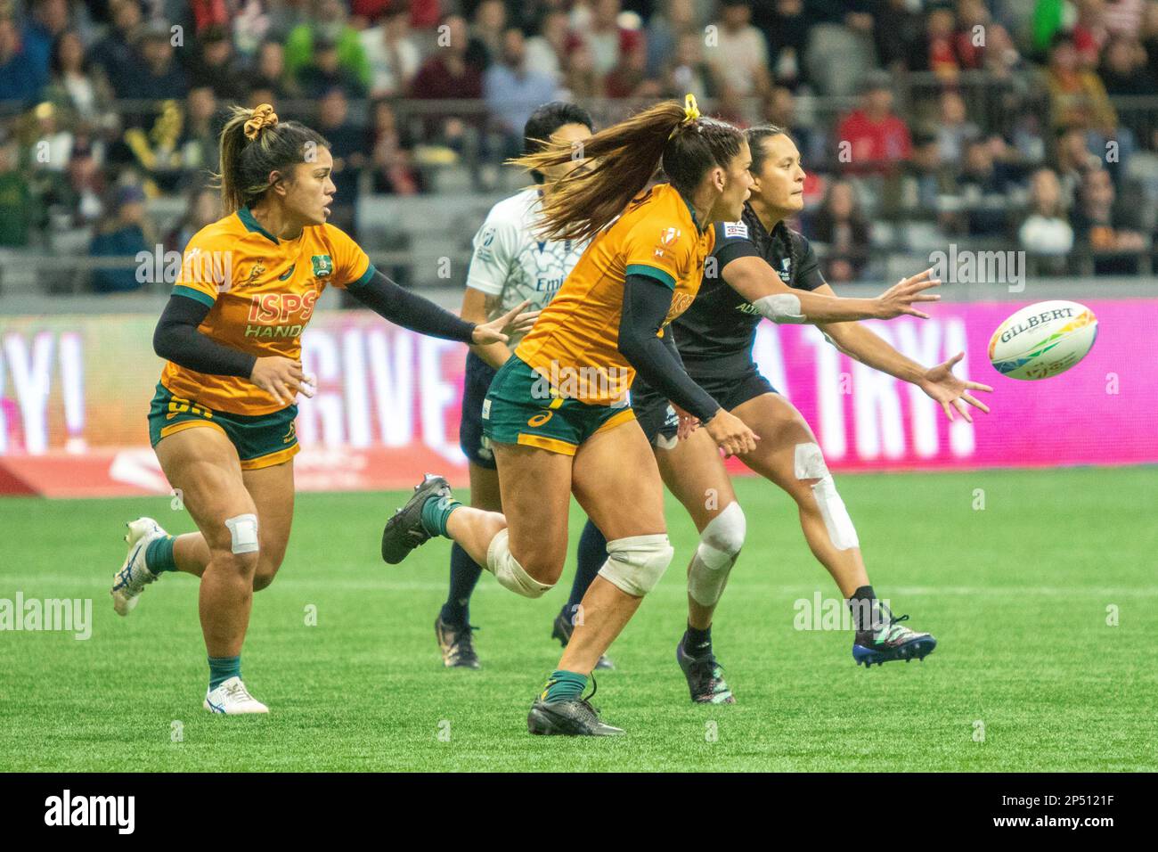 VANCOUVER, CANADA - MARZO 05: Medaglia d'oro tra la Nuova Zelanda e l'Australia durante la HSBC World Rugby Sevens Series 2023 al BC Place Stadium di Vancouver, Canada. (Foto di Tomaz Jr/PxImages) Foto Stock