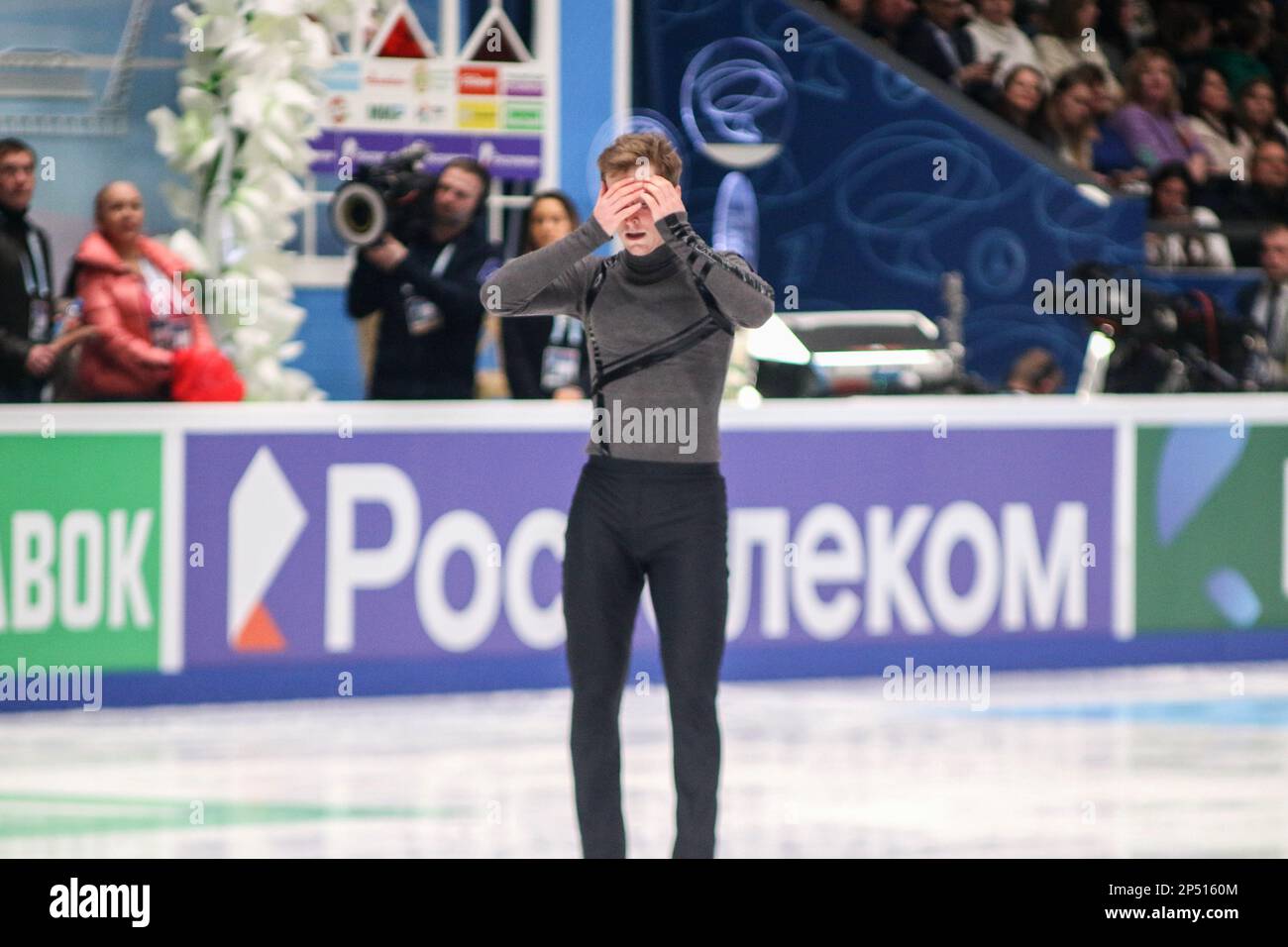 San Pietroburgo, Russia. 05th Mar, 2023. Alexander Samarin si esibisce durante il noleggio di uomini nella finale del Gran Premio di Russia in Figura Skating 2023, che ha avuto luogo a St. Pietroburgo, nel complesso sportivo 'Jubilee. Credit: SOPA Images Limited/Alamy Live News Foto Stock