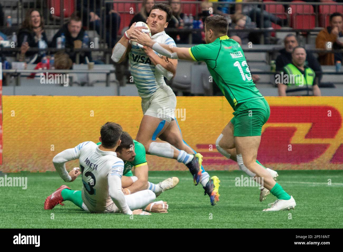 5 marzo 2023, Vancouver, Vancouver/Canada, Canada: VANCOUVER, CANADA - MARZO 05: Incontro semifinale tra Argentina e Irlanda i 2023 Canada Sevens di rugby al BC Place Stadium di Vancouver, Canada. (Credit Image: © Tomaz Jr/PX Imagens via ZUMA Press Wire) SOLO PER USO EDITORIALE! Non per USO commerciale! Foto Stock