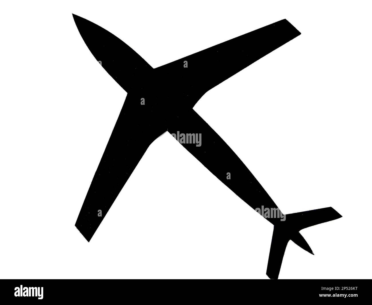 forma di aeroplano isolata su bianco - illustrazione Foto Stock