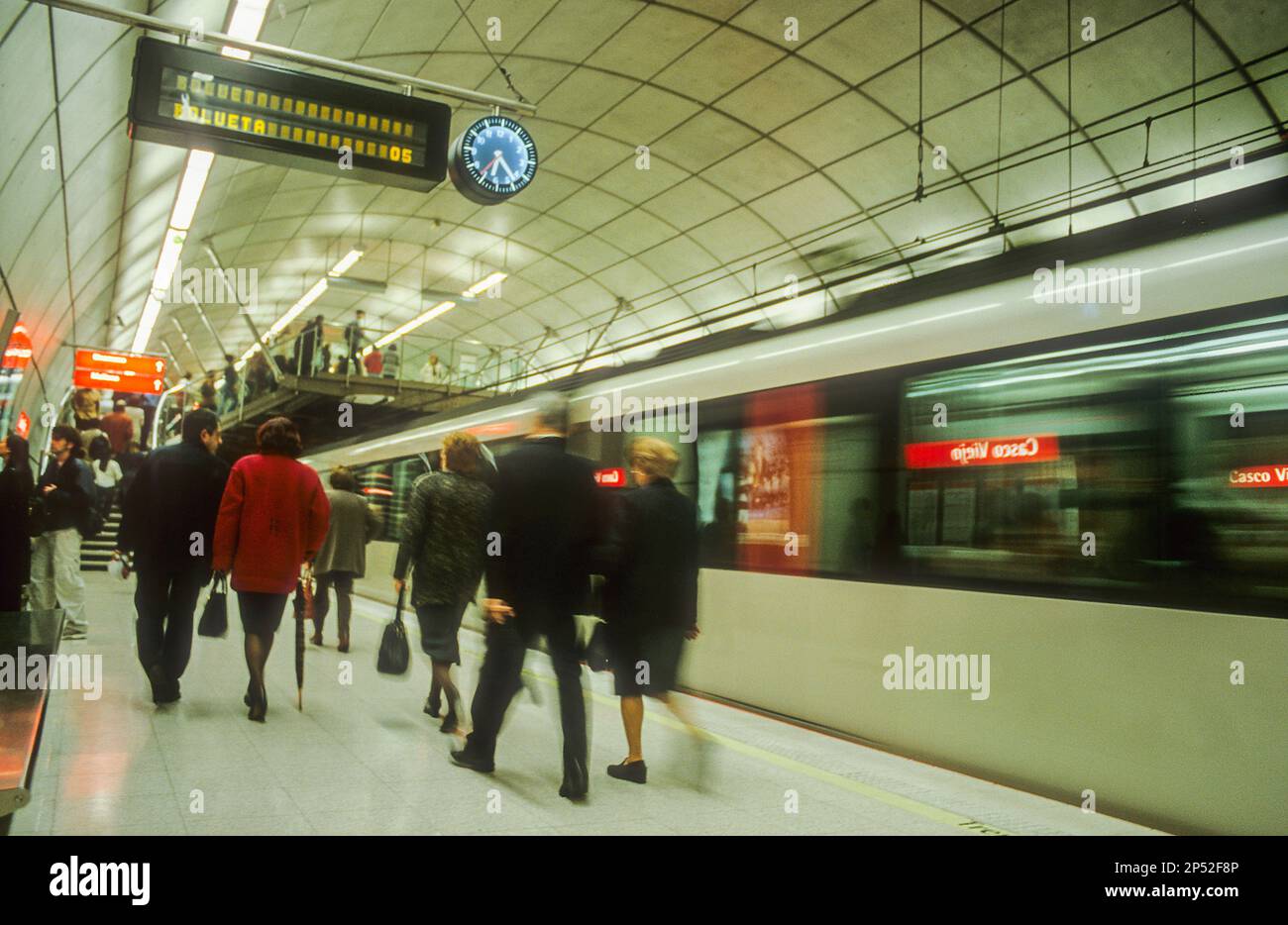 Metropolitana, stazione casco Viejo, Bilbao, Biscaglia, Paesi Baschi, Spagna Foto Stock