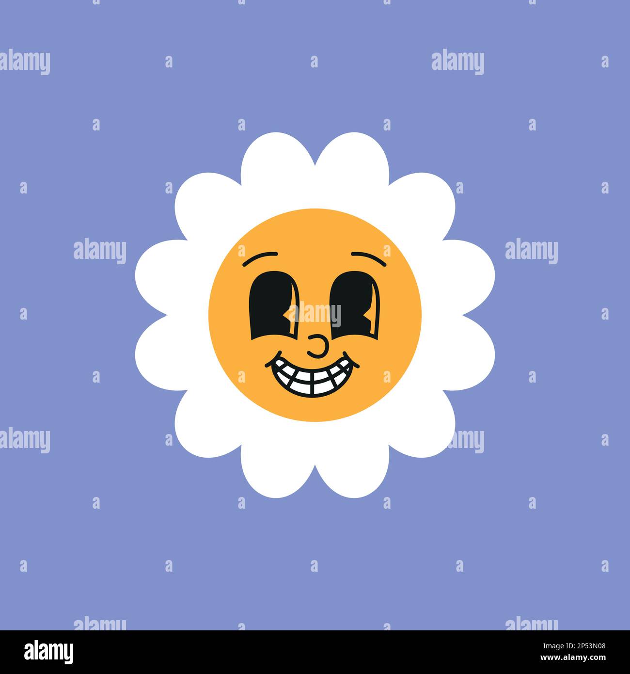 Adesivi. Il sole, il logo, il viso sorridente, il buon umore. Brutalismo, design moderno. Lo stile degli anni '80s. eps 10 Illustrazione Vettoriale