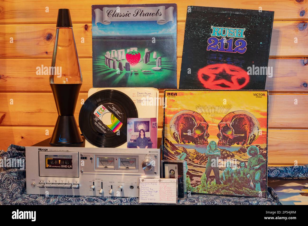 Una vita ferma con un'enfasi sulla musica e la tecnologia musicale dal groovy 1970s, uomo. Continuate a fare il camion'! Appenda là dentro, bambino! Bacon Makin'! Foto Stock