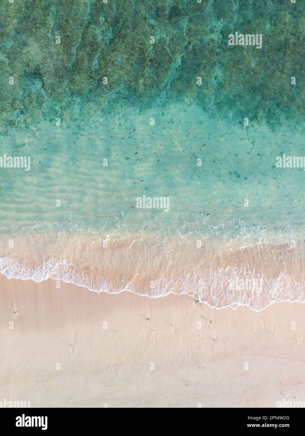 Vista a volo d'uccello di una spiaggia tropicale Foto Stock