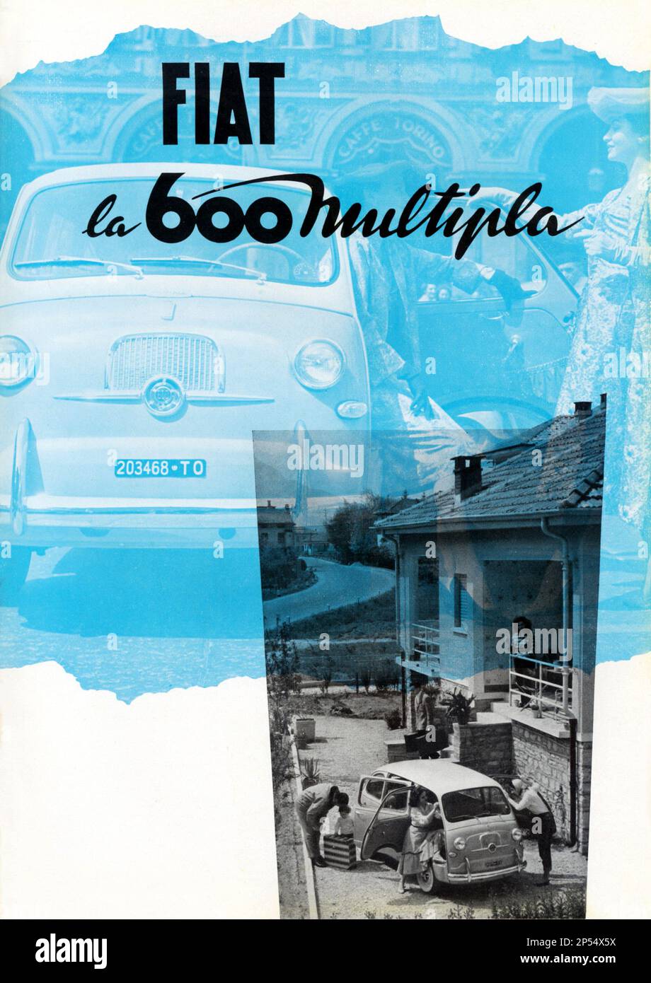 1956 , Italia : l'industria automobilistica italiana FIAT ( F.I.A.T. frabbrica Italiana automobili Torino ) pubblicizza il nuovo modello 600 Multipla FIAT - GIANNI AGNELLI - automobile - automobili - automobili - automobili - anni 50 - anni 50 - anni 50 - industria - Pubblicità --- Archivio GBB Foto Stock