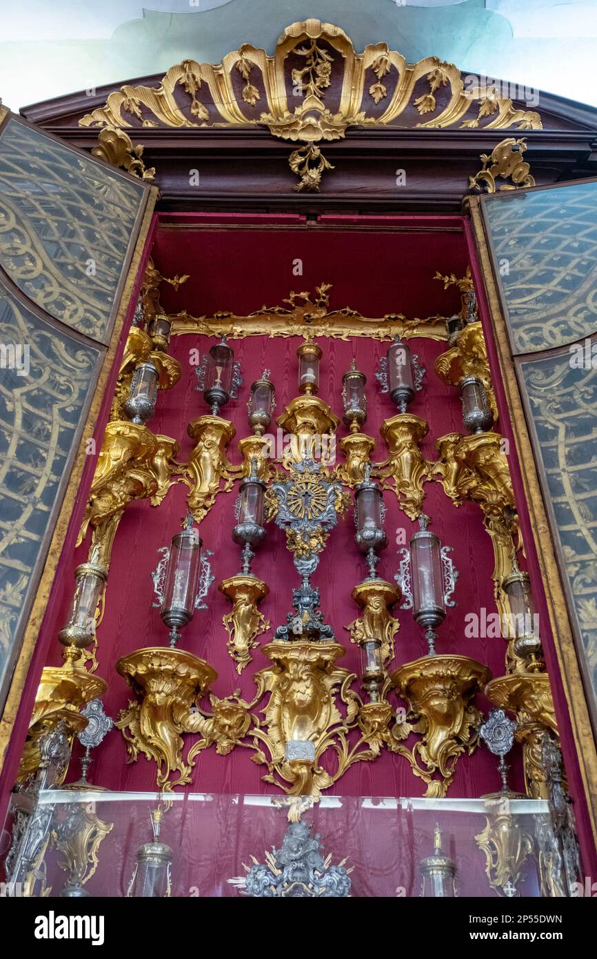 La Sala Grande superiore di Scuola Grande di San Rocco, Sestiere di San Polo, Venezia, Italia Foto Stock