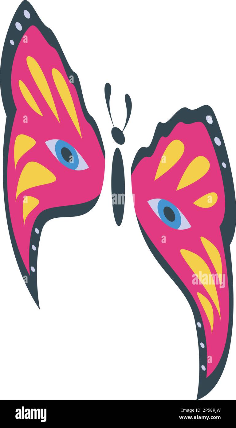 Icona di pittura del volto farfalla vettore isometrico. Dipingere capretto. Creatività facciale Illustrazione Vettoriale