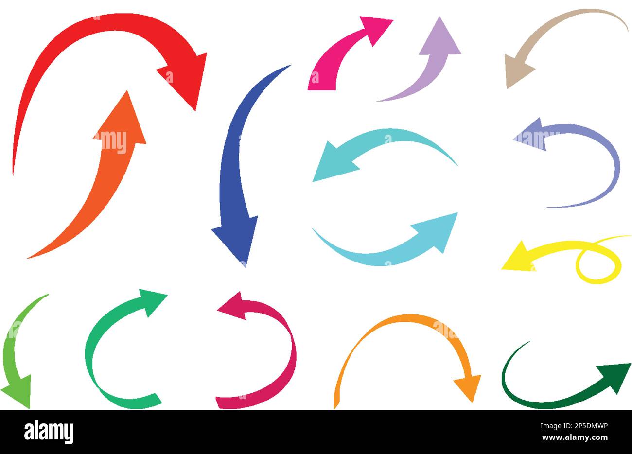 Illustrazione delle frecce colorate disegnate a mano Illustrazione Vettoriale