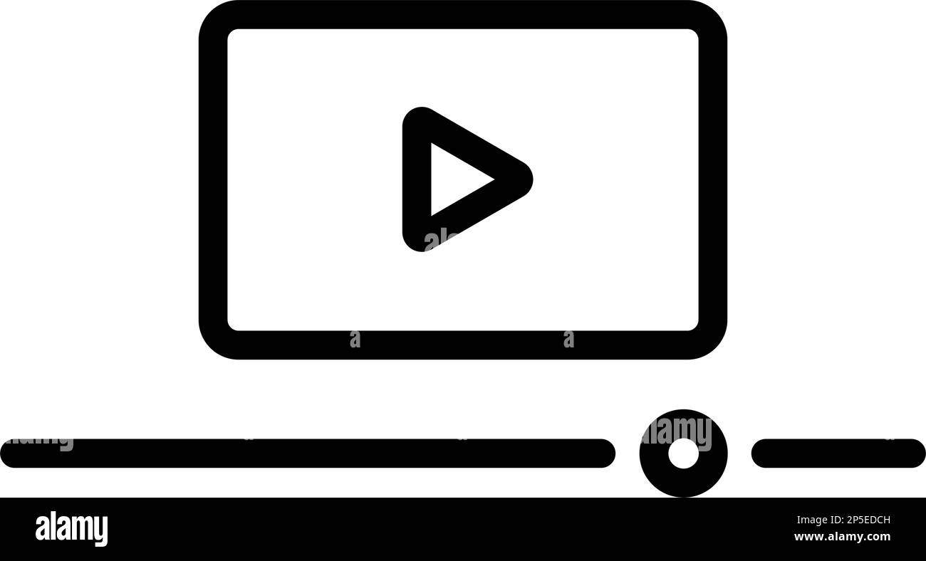 Icona della barra di avanzamento del lettore multimediale. Vettore modificabile. Illustrazione Vettoriale