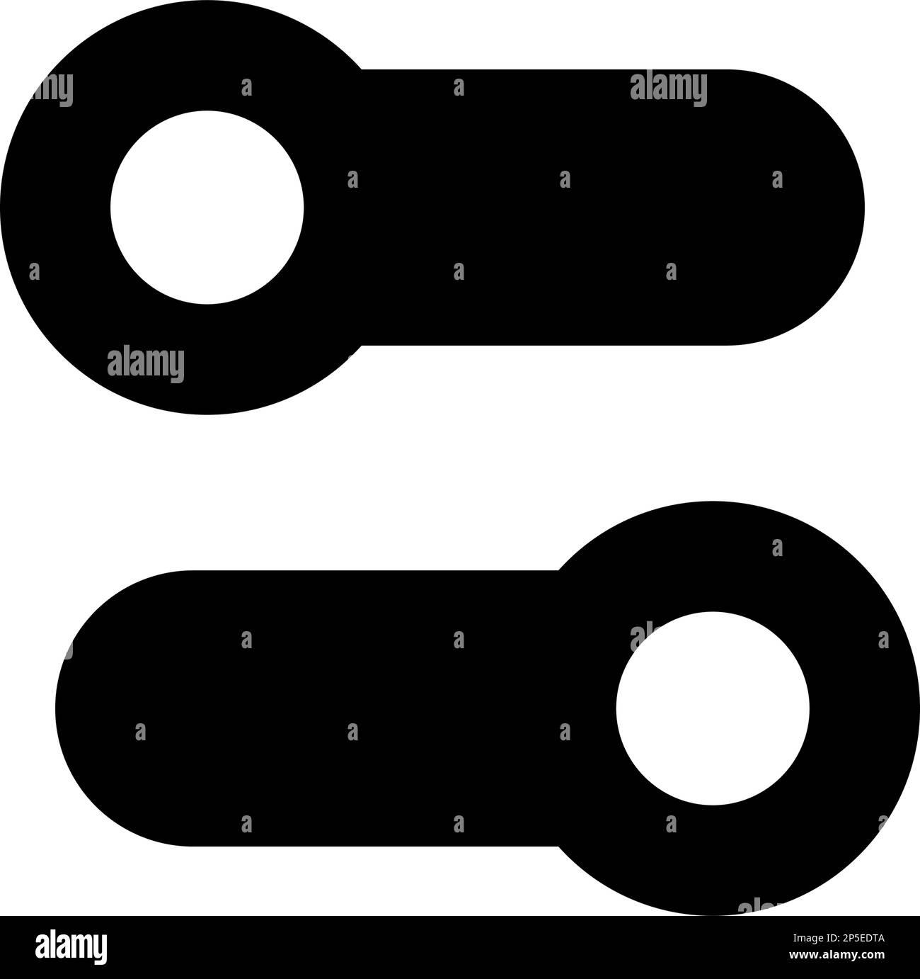 Icone della silhouette della barra di regolazione e dell'interruttore a cursore. Vettore modificabile. Illustrazione Vettoriale