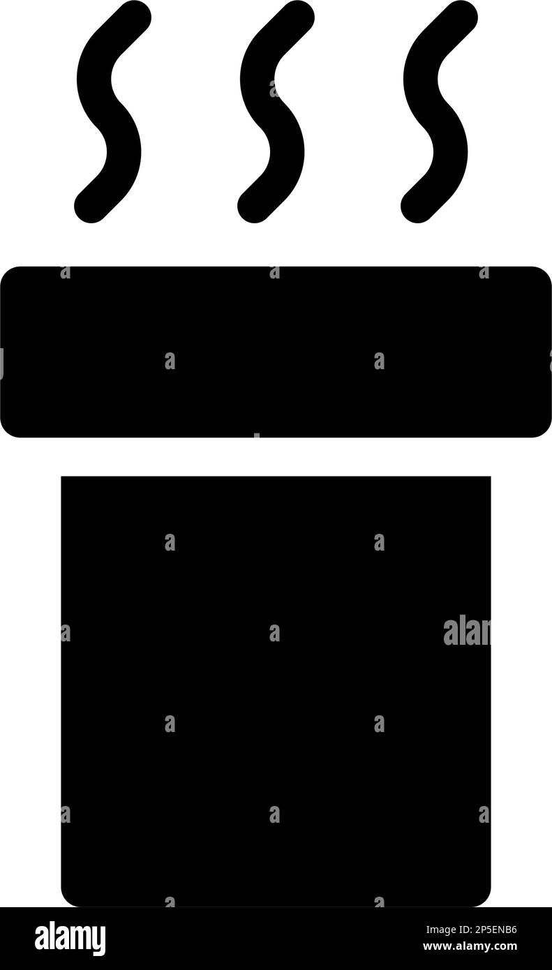 Icona del camino e della silhouette di fumo. Scarico. Vettore modificabile. Illustrazione Vettoriale