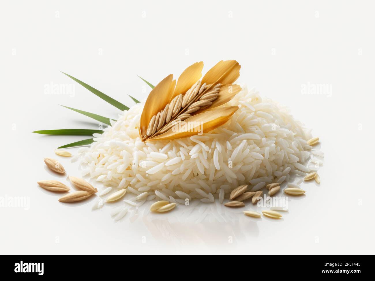 riso bianco, riso naturale a grani lunghi per fondo e consistenza Foto Stock