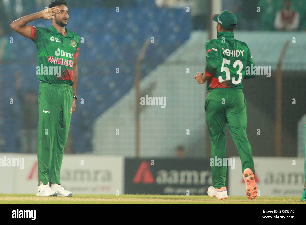 Ebadot Hossain durante il 3rd° incontro internazionale di un giorno in Bangladesh-Inghilterra allo stadio Zahur Ahmed Chowdhury, Sagorika, Chattogram, Bangladesh. Foto Stock