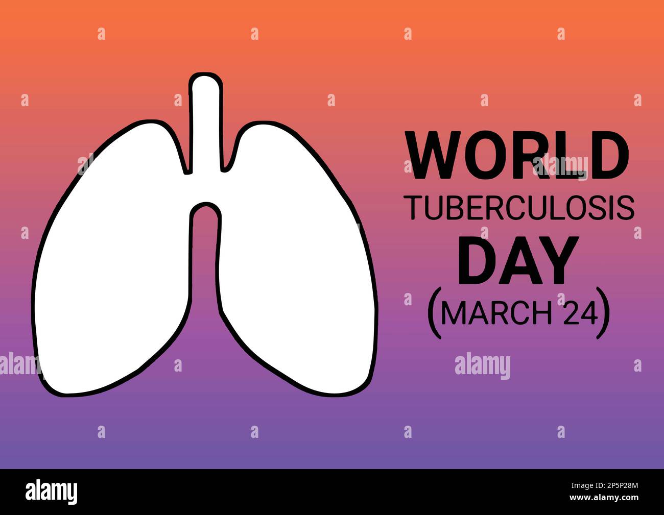 Giornata mondiale della tubercolosi. Polmoni su sfondo gradiente. Illustrazione vettoriale Illustrazione Vettoriale