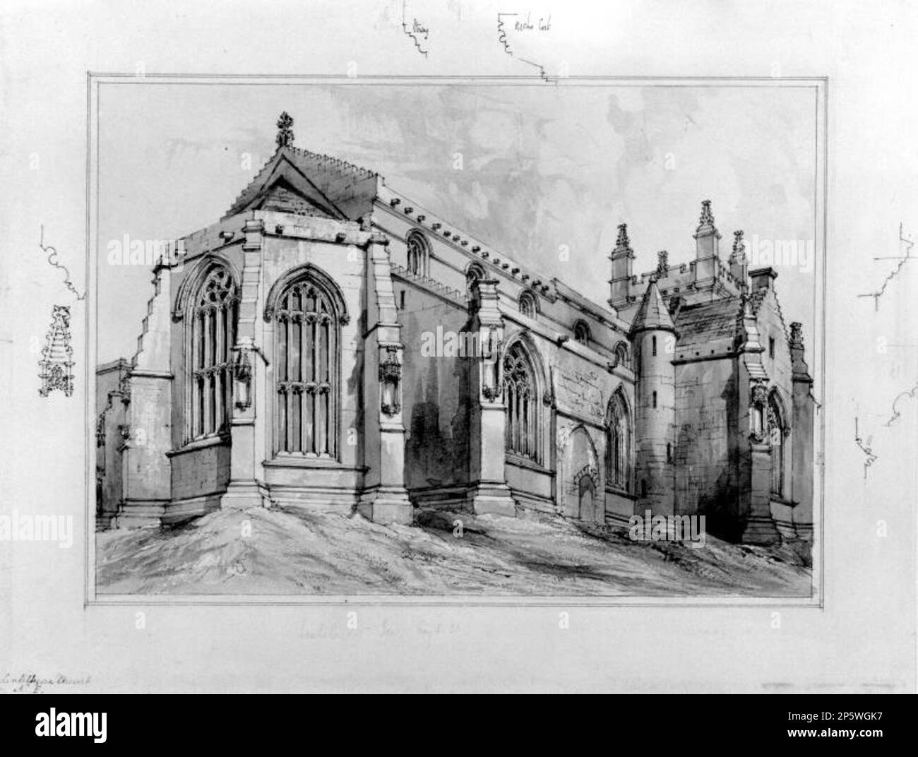Linlithgow Church, Robert William Billings (Londra, Inghilterra, 1813 - 1874) 1851 Foto Stock