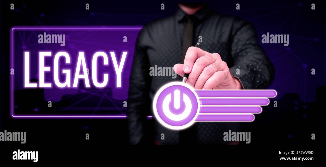 Didascalia concettuale Legacy. Foto concettuale trasmessa ricevuta da un antenato Money Properties data da volontà Foto Stock