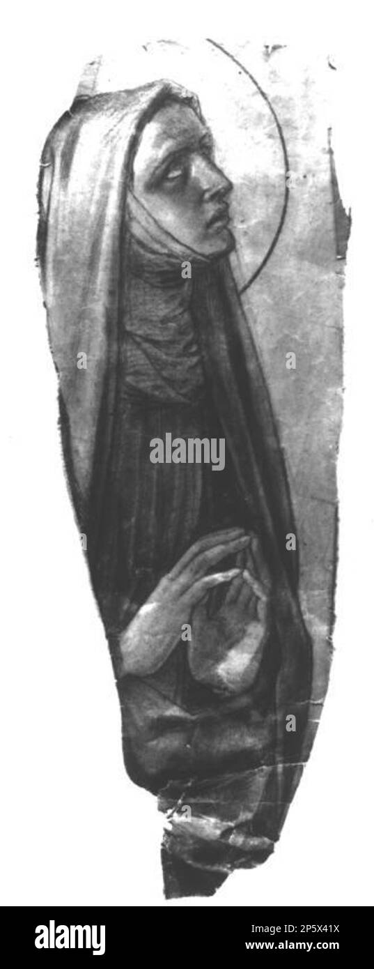 Cartoni animati per 'Christ in Majesty' in All Saints Church, Margaret Street, Londra (incompleto). Personaggio di adorazione, William Dyce (Aberdeen, Scozia, 1806 - 1864) Foto Stock