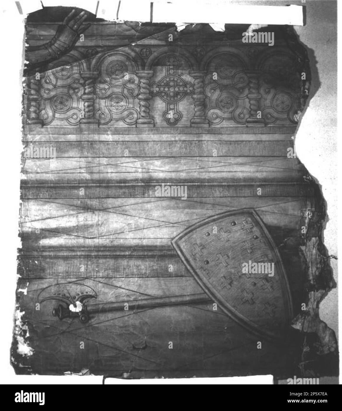 Frammento di Cartoon per fresco di 'religione' nella Camera dei Lord, William Dyce (Aberdeen, Scozia, 1806 - 1864) Foto Stock