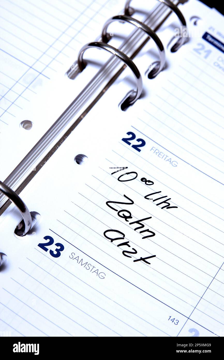 Voce nel calendario, Zahnarzt, dentista Foto Stock