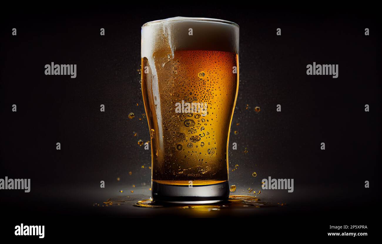 Bicchiere di birra nella scena leggera Foto Stock
