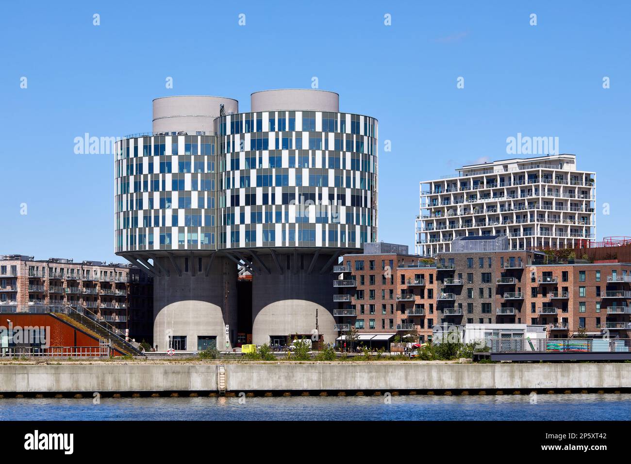Torri di Portland (Portland Siloerne), progettato da architetti DesignGroup, completato 2014; Nordhavn, Copenhagen, Danimarca Foto Stock