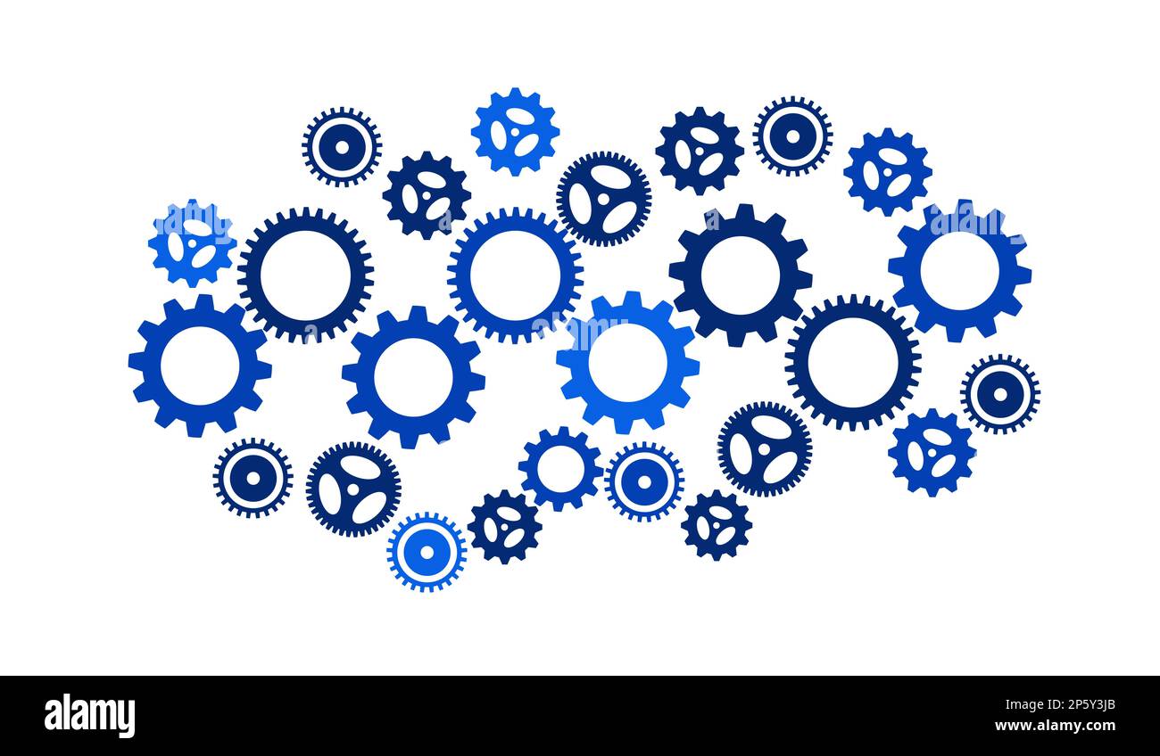 media, rete, internet, social, gears, gestione, sistema, business, automazione, lavoro di squadra, connessione, gestione dei social media, produttività, mercato Foto Stock