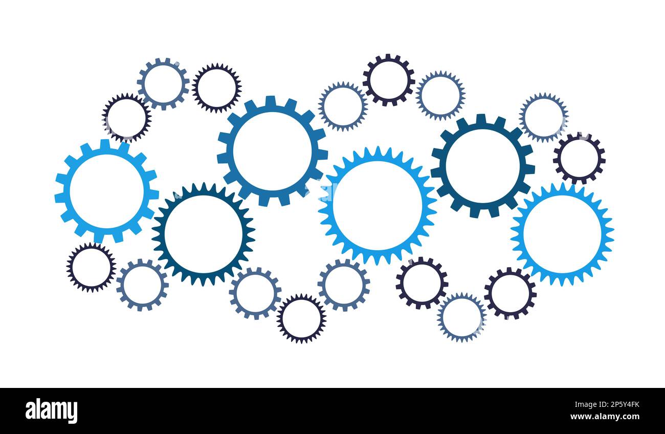 media, rete, internet, social, gears, gestione, sistema, business, automazione, lavoro di squadra, connessione, gestione dei social media, produttività, mercato Foto Stock