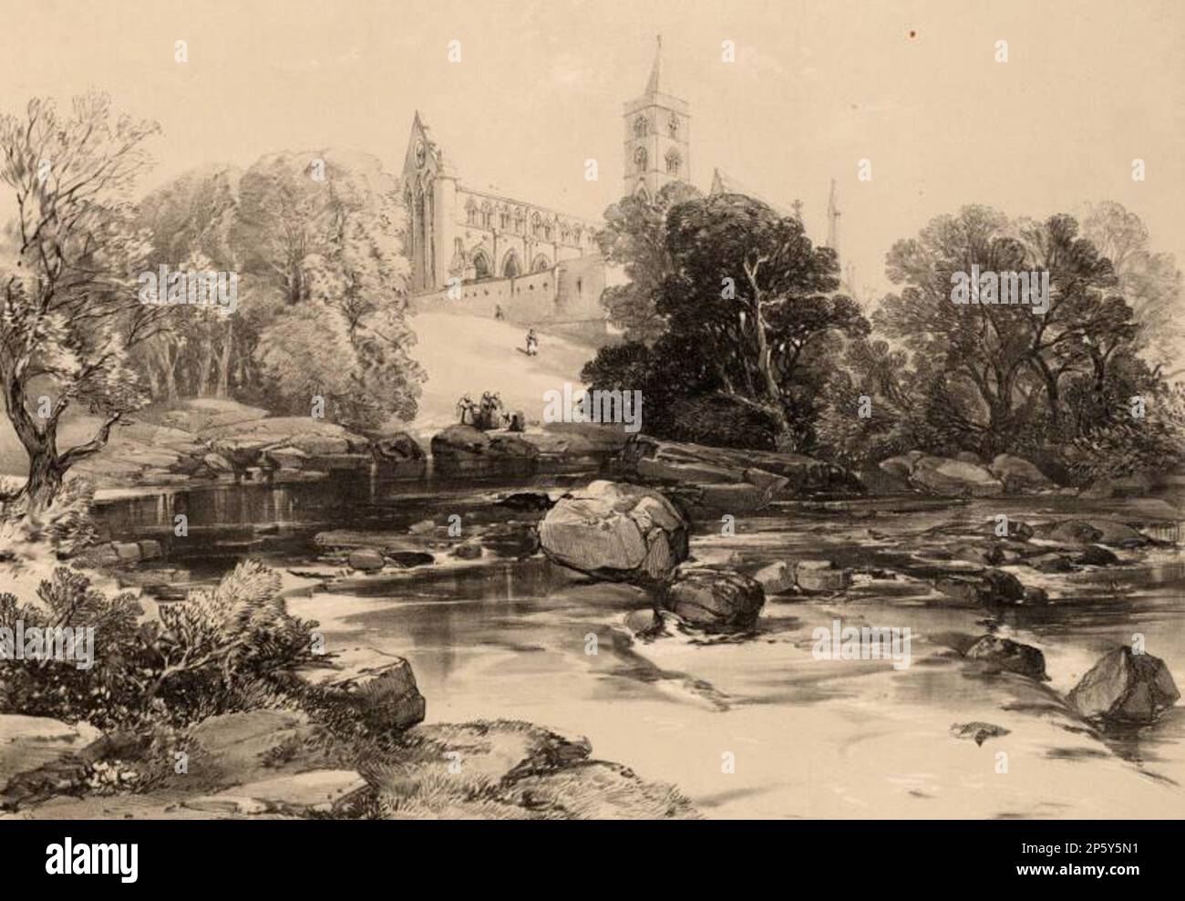 Scozia delineata - Cattedrale di Dunblane, James Duffield Harding (Deptford, Londra, Inghilterra, 1797 - 1863) 1847 Foto Stock