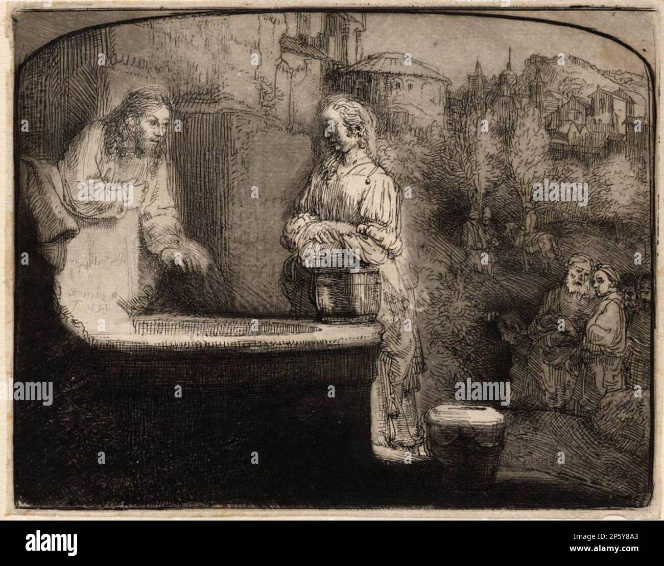 La donna al pozzo, 1698 Foto Stock