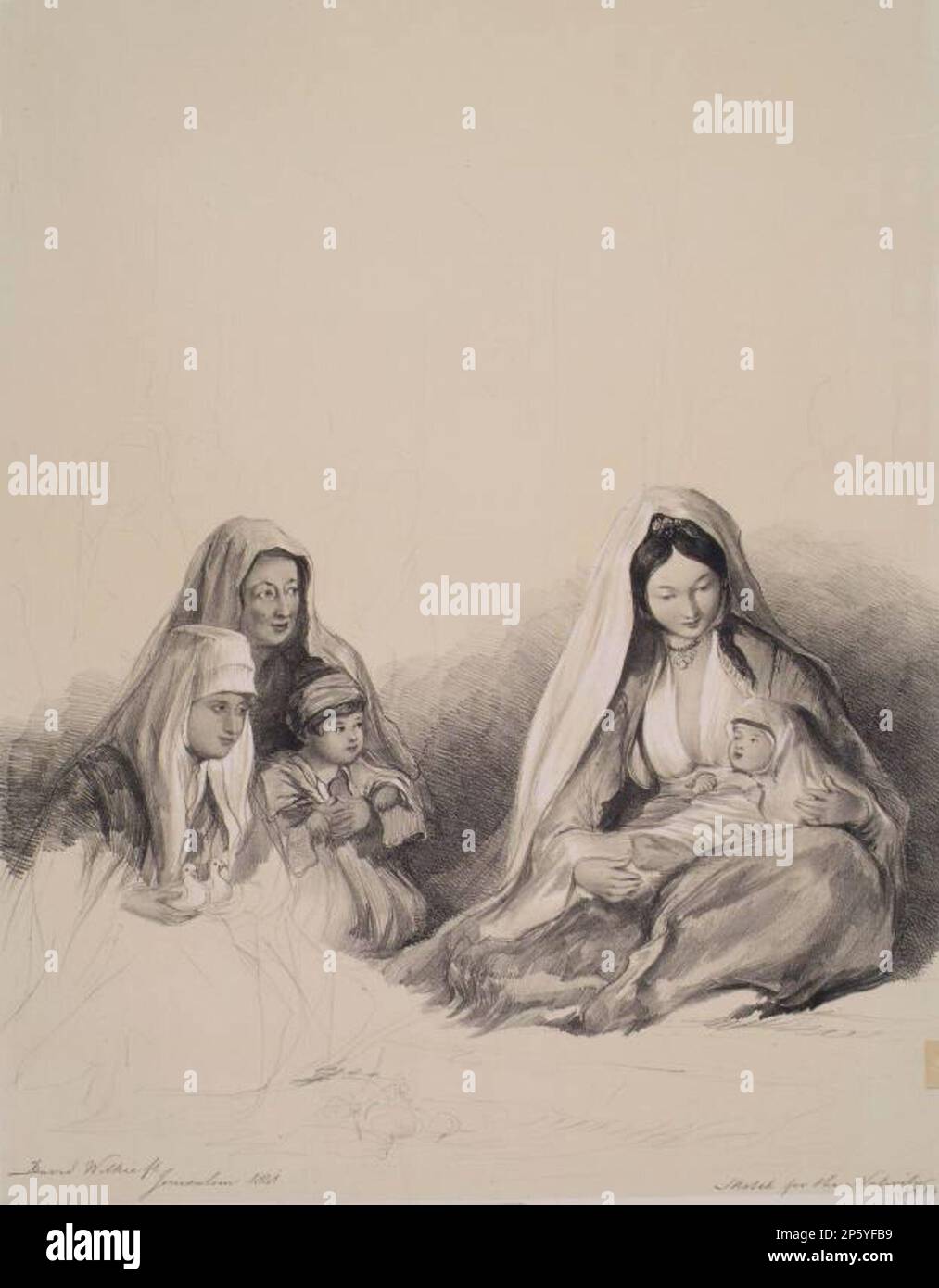 Schizzo per la Natività, Joseph Nash (Grande Marlow, Buckinghamshire, Inghilterra, 1809 - 1878) 1841 Foto Stock